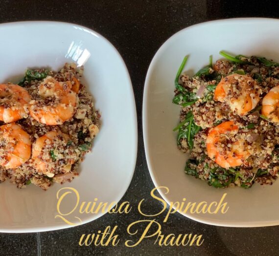 Quinoa Spinach with Prawn